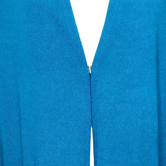 Nina Leonard Dolce Turquoise Blue Cardigan Grandmacore with Pockets Medium - Picture 2 of 8